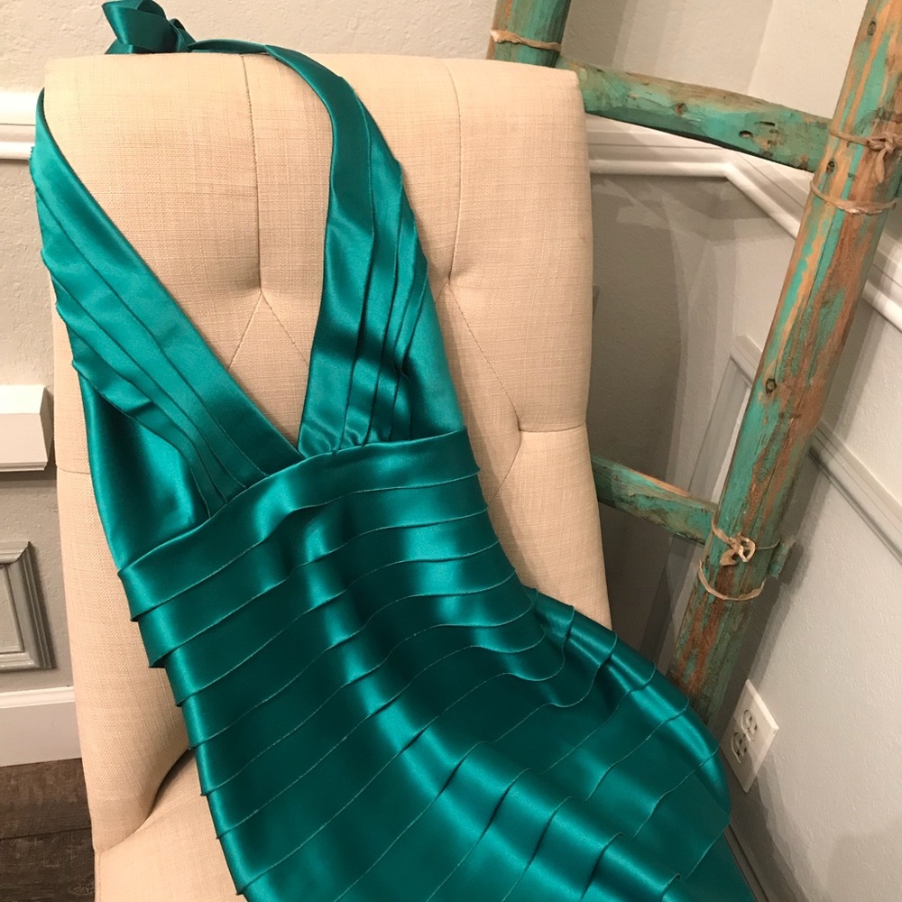 BCBG Woven Satin Green Dress