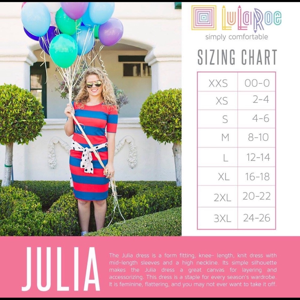 NWT LuLaRoe 2XL Julia Dress - Picture 7 of 7