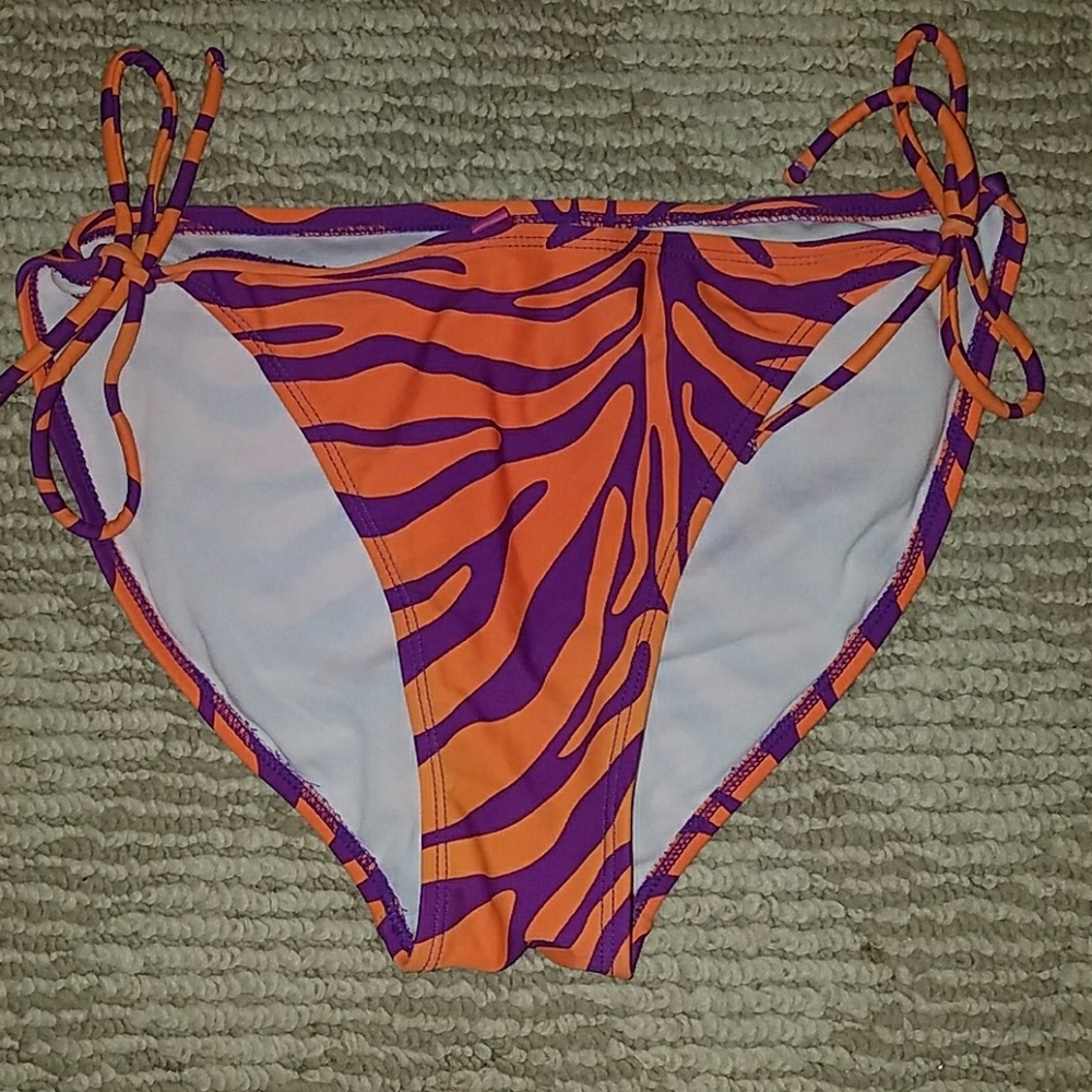 Orange and Purple Zebra Print Two Piece Bikini - Picture 6 of 7