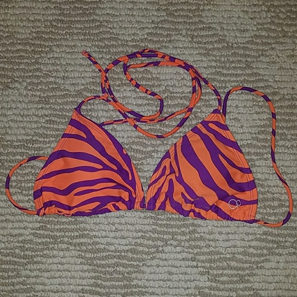 Orange and Purple Zebra Print Two Piece Bikini - Picture 2 of 7