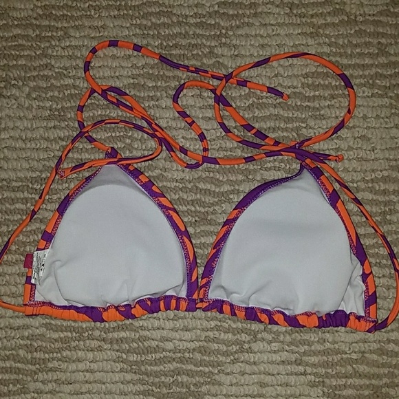 Orange and Purple Zebra Print Two Piece Bikini - Picture 4 of 7