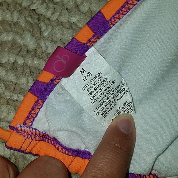 Orange and Purple Zebra Print Two Piece Bikini - Picture 5 of 7