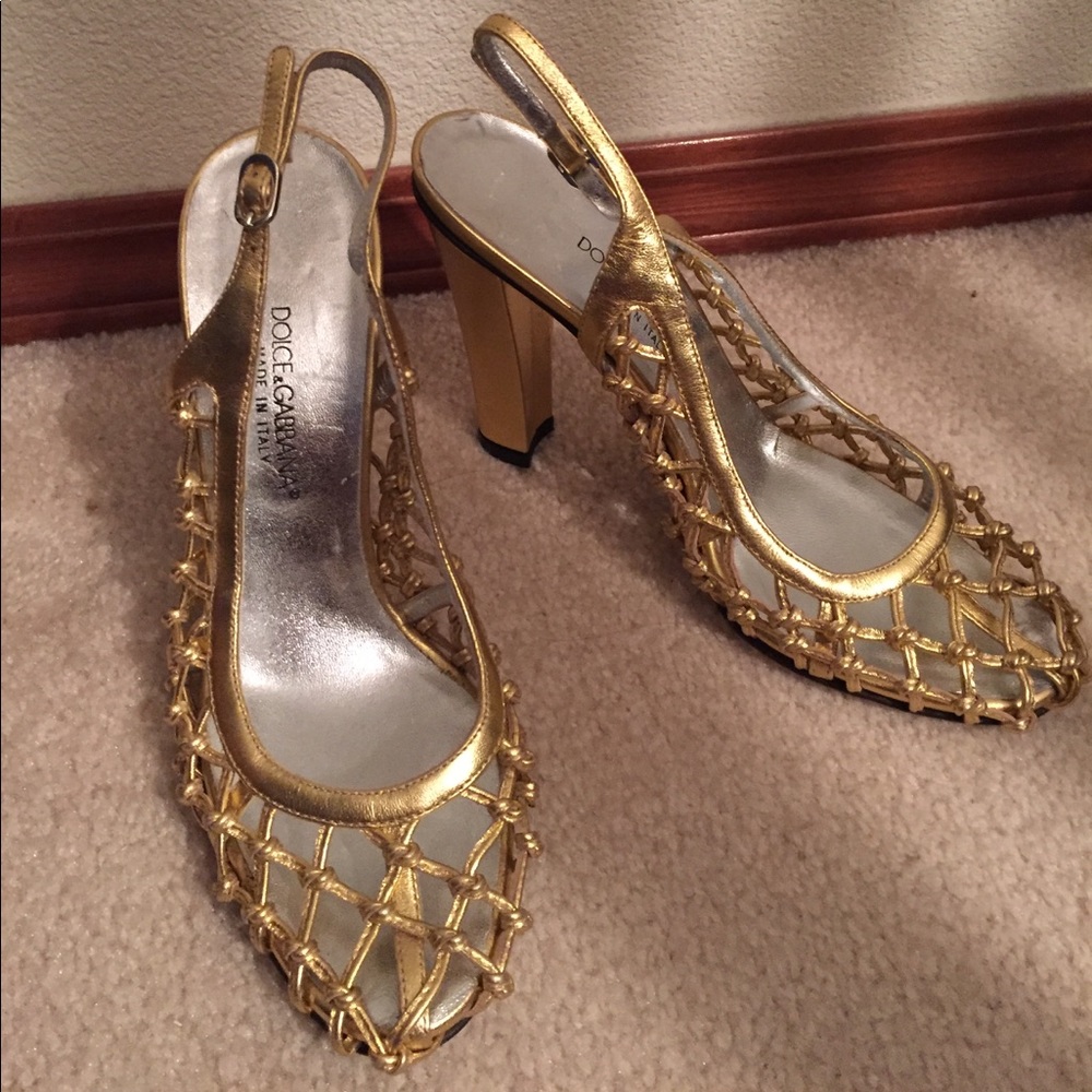 Dolce & Gabbana gold heels size 5 1/2