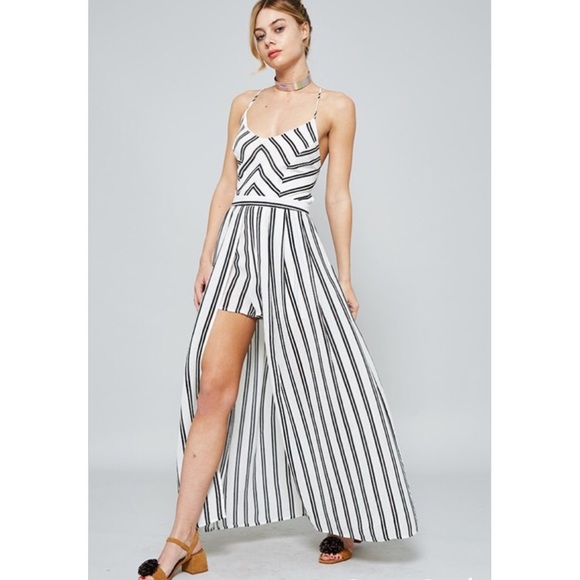 Striped Romper - Picture 2 of 3