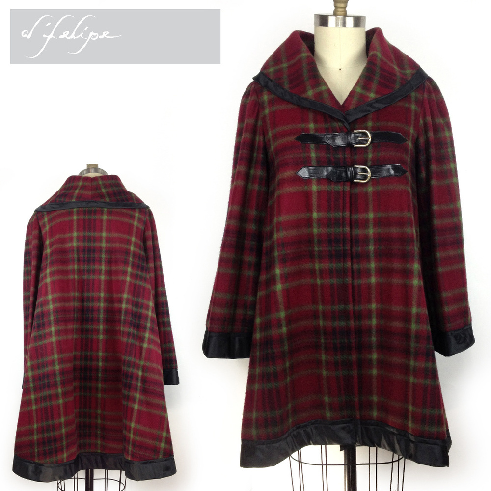 Plaid Leather Buckle Fleece Blanket Jacket Robe