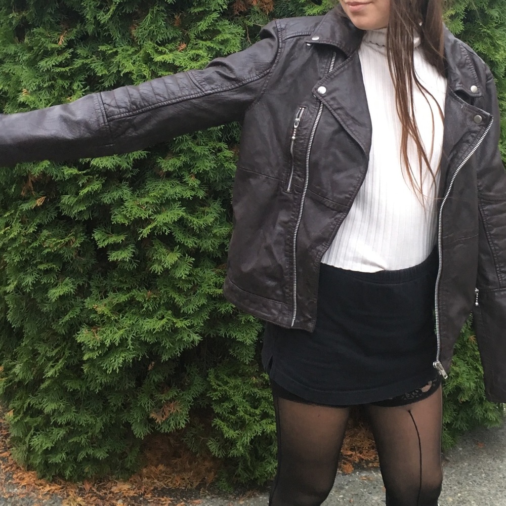 topman real leather jacket