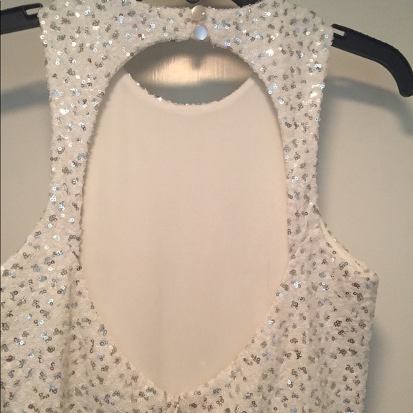 Sequin Skater Mini Dress with Open Back - Picture 6 of 8