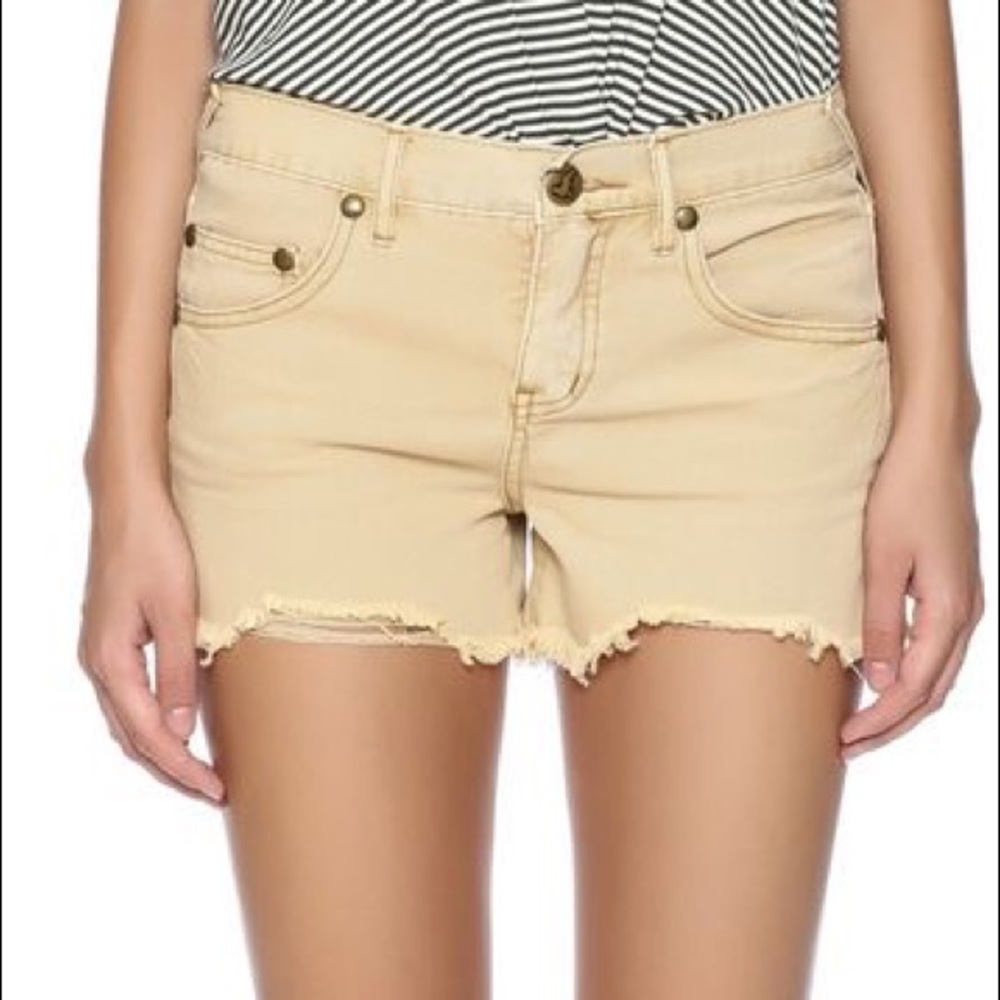 Free people pale yellow shorts