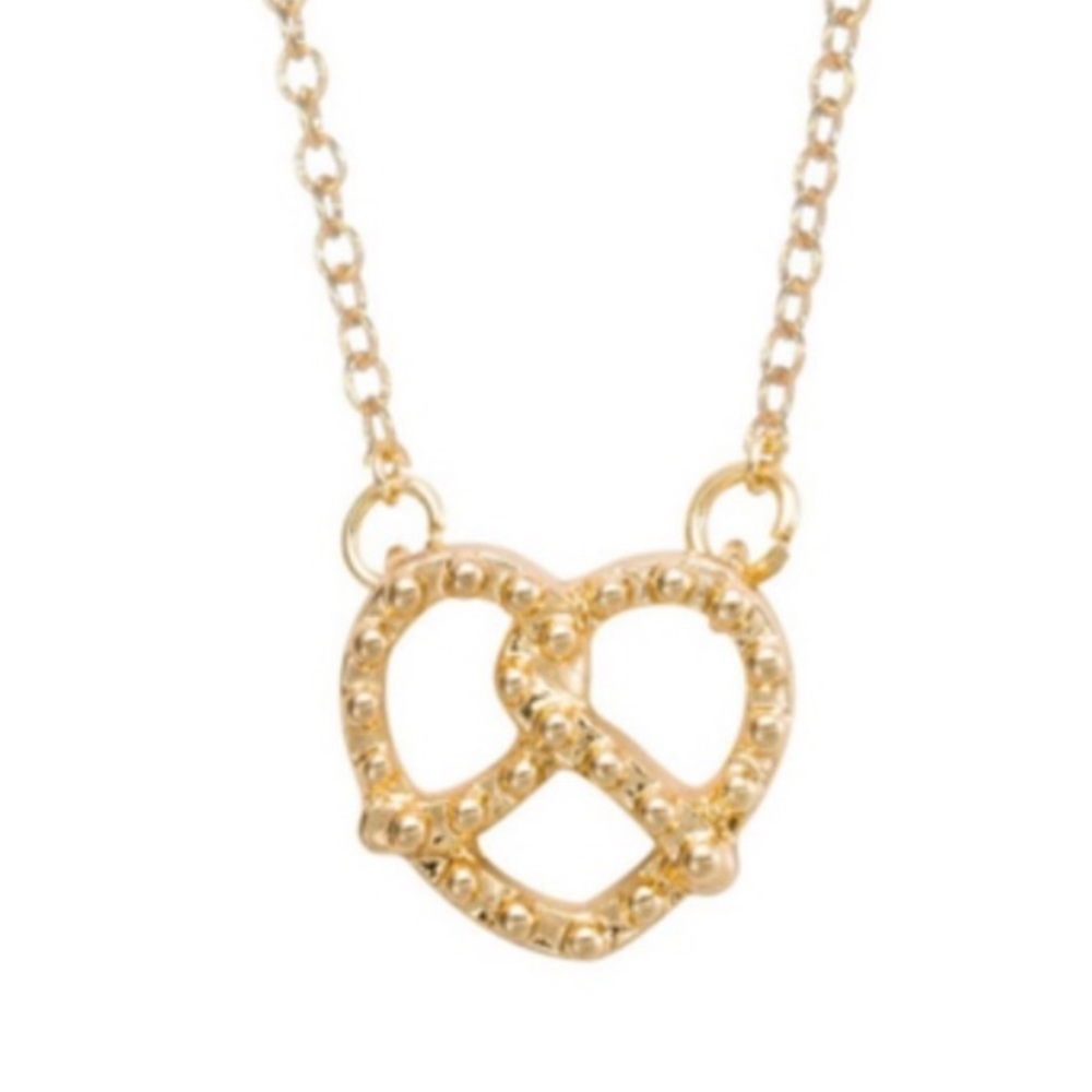 HP 18k GOLD PLATED SWEETHEART PRETZEL NECKLACE - Picture 2 of 2