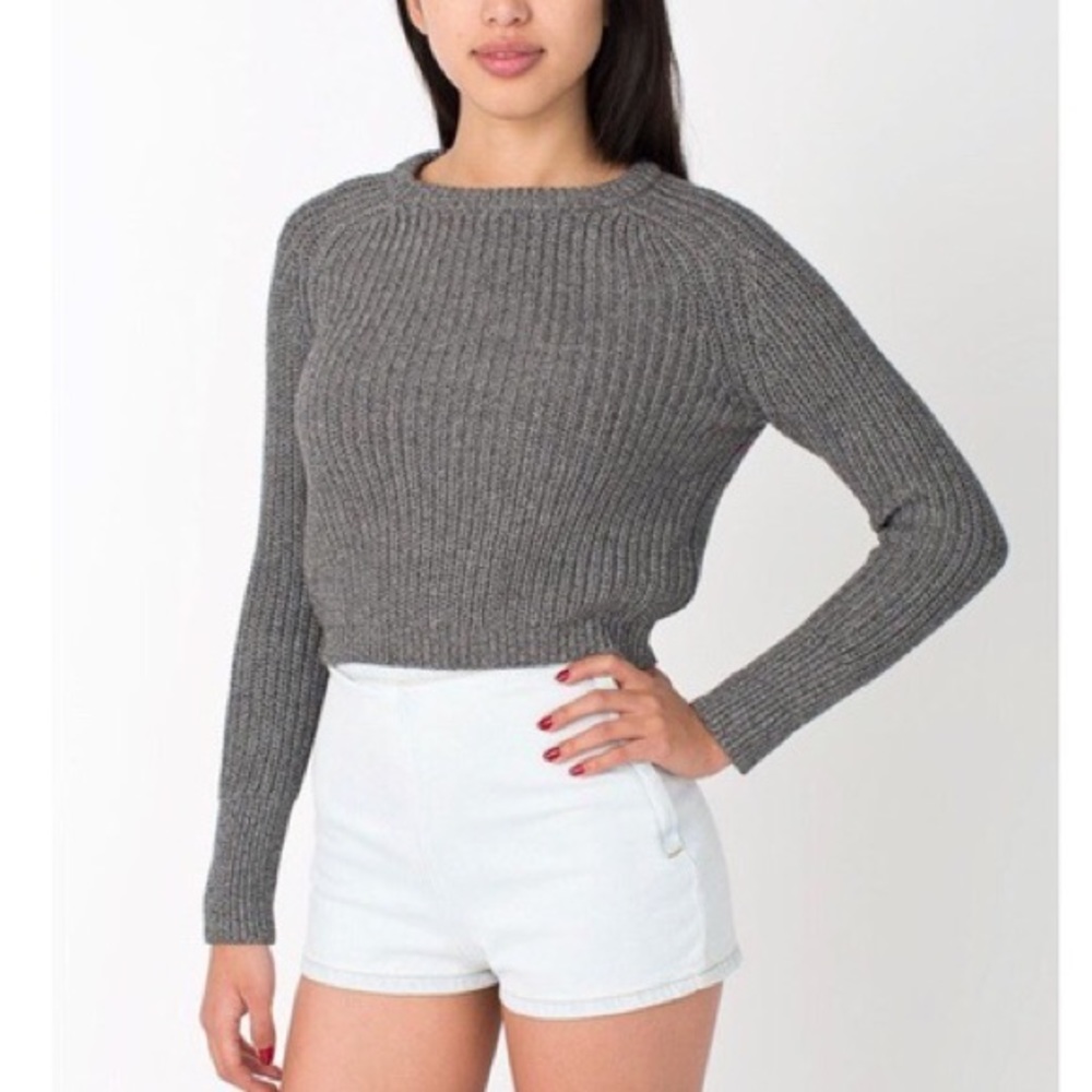 American Apparel grey cropped sweater
