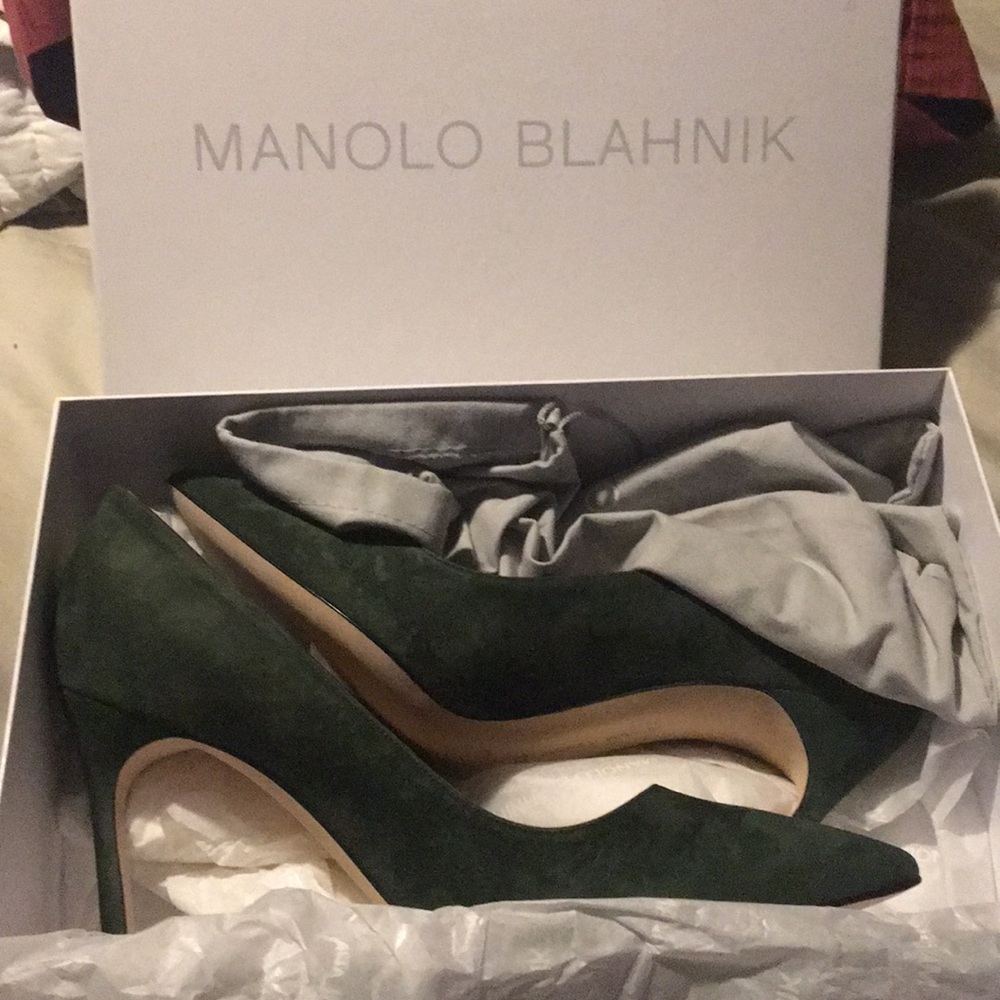 Manolo Blahnik Green Pumps