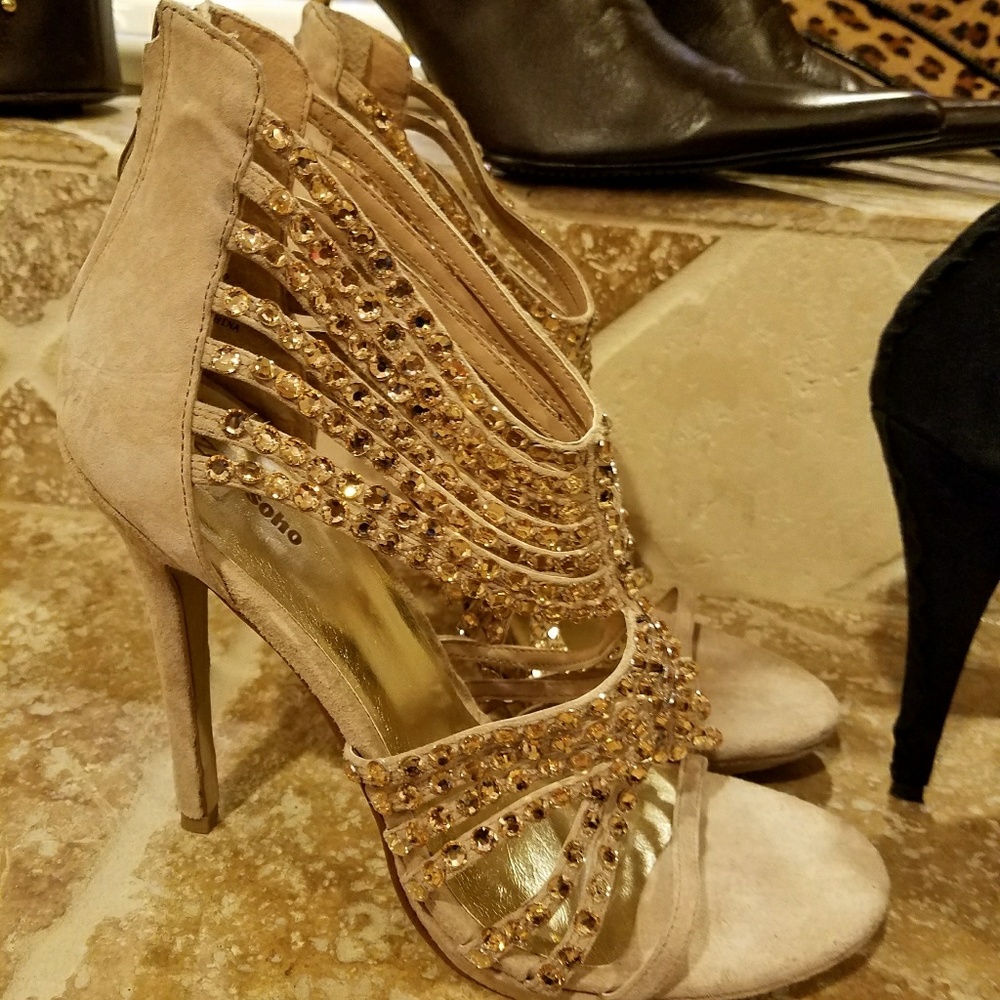 Ziggy Soho embellished suede stilettos