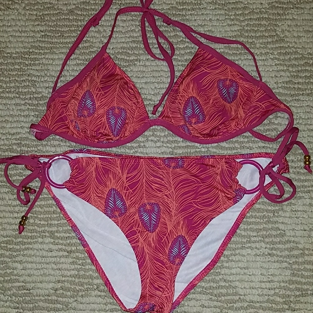 Peacock Print String Bikini