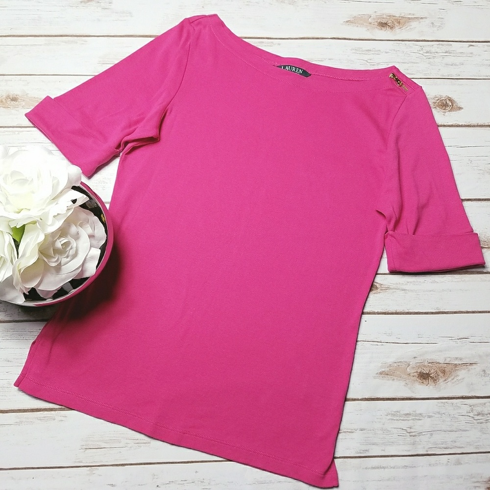 Lauren Ralph Lauren Fushia Pink Top Size Medium