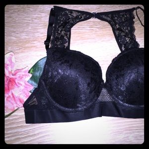 Square Back, Black, Push-up Bra