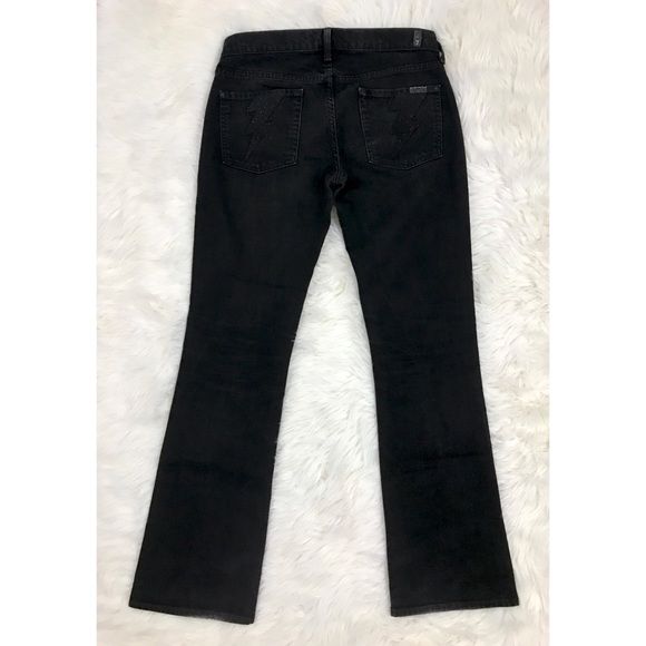 7 For All Mankind RARE Lightning Bolt Black Jeans - Picture 4 of 7