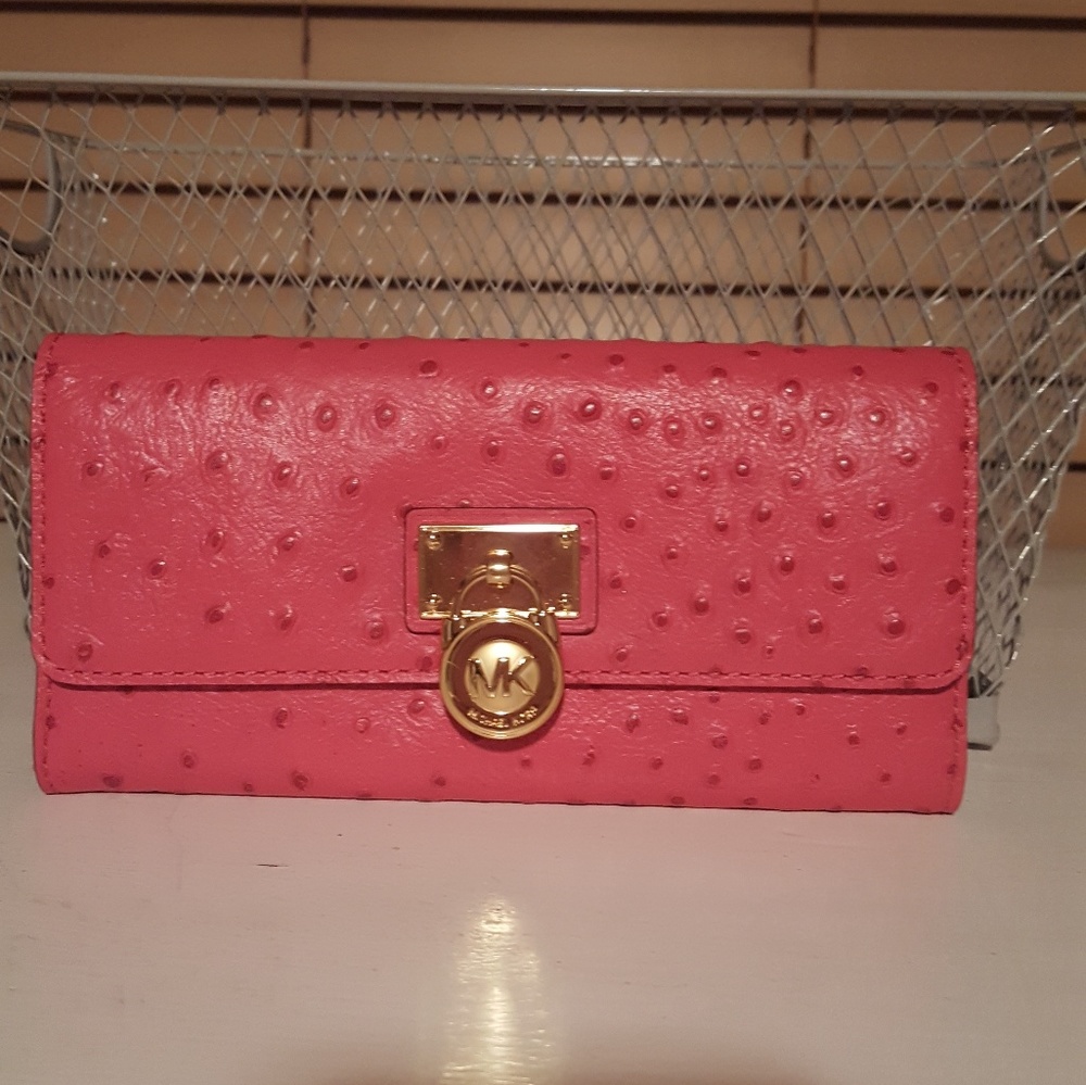 Michael Kors ostrich leather wallet