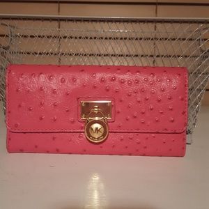 Michael Kors ostrich leather wallet
