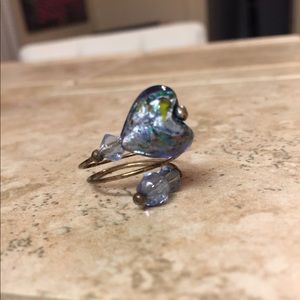 Iridescent Stone💙Heart Ring