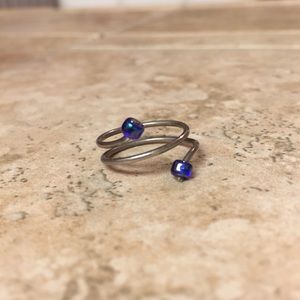 Iridescent Silver🌀Swirl Ring