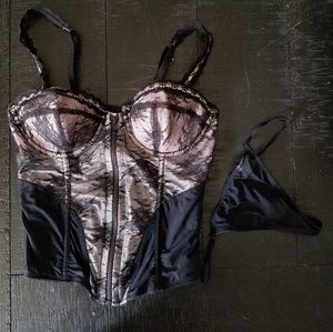 Jezebel Black & Pink Corset Top