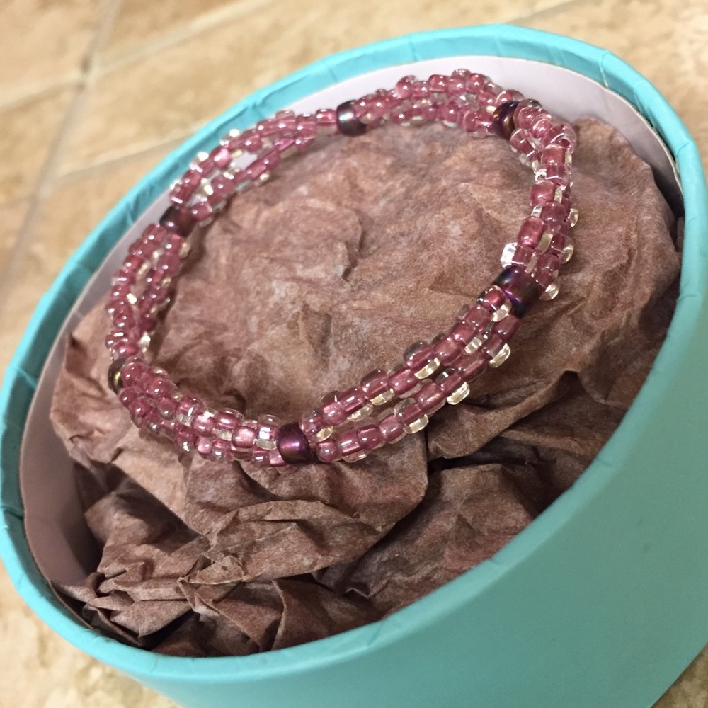 Pink💕Purple💜 Beaded Bracelet