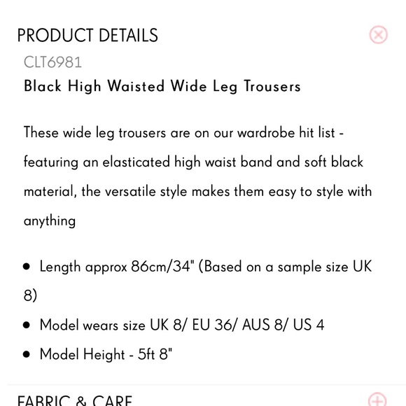 High Waisted Wide Leg Trouser - Picture 5 of 5