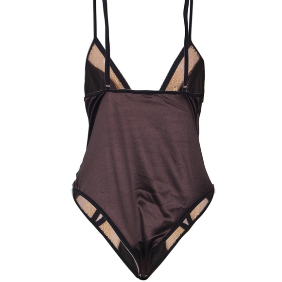 GOLD LACE AND DARK PURPLE SATIN TEDDY! - Picture 4 of 4