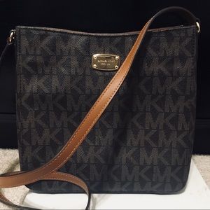 Brand NWT MK Brown Monogram XL Crossbody
