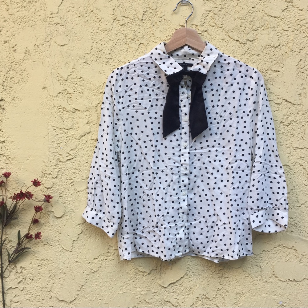 Forever21 pussy bow shirt