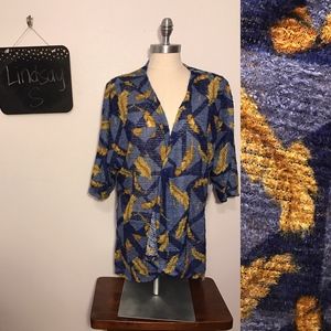 LuLaRoe Lindsay. Feathery print and fabric.