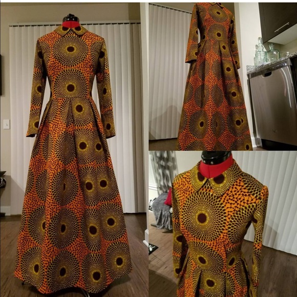 Women's Maxi Ankara Dress by SalonMishawn Size 10 - Picture 3 of 3