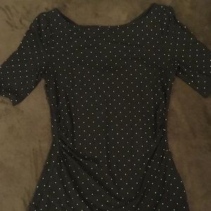 White House Black Market Polka dot top XS