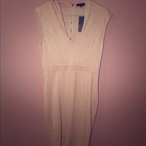 Pink suede pencil dress