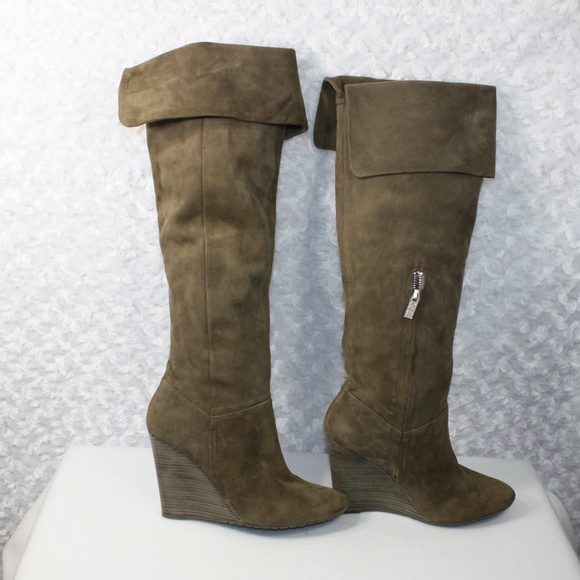 Kors Shoes - Michael Kors Brown Wedge Heel Knee-High Boots 8M