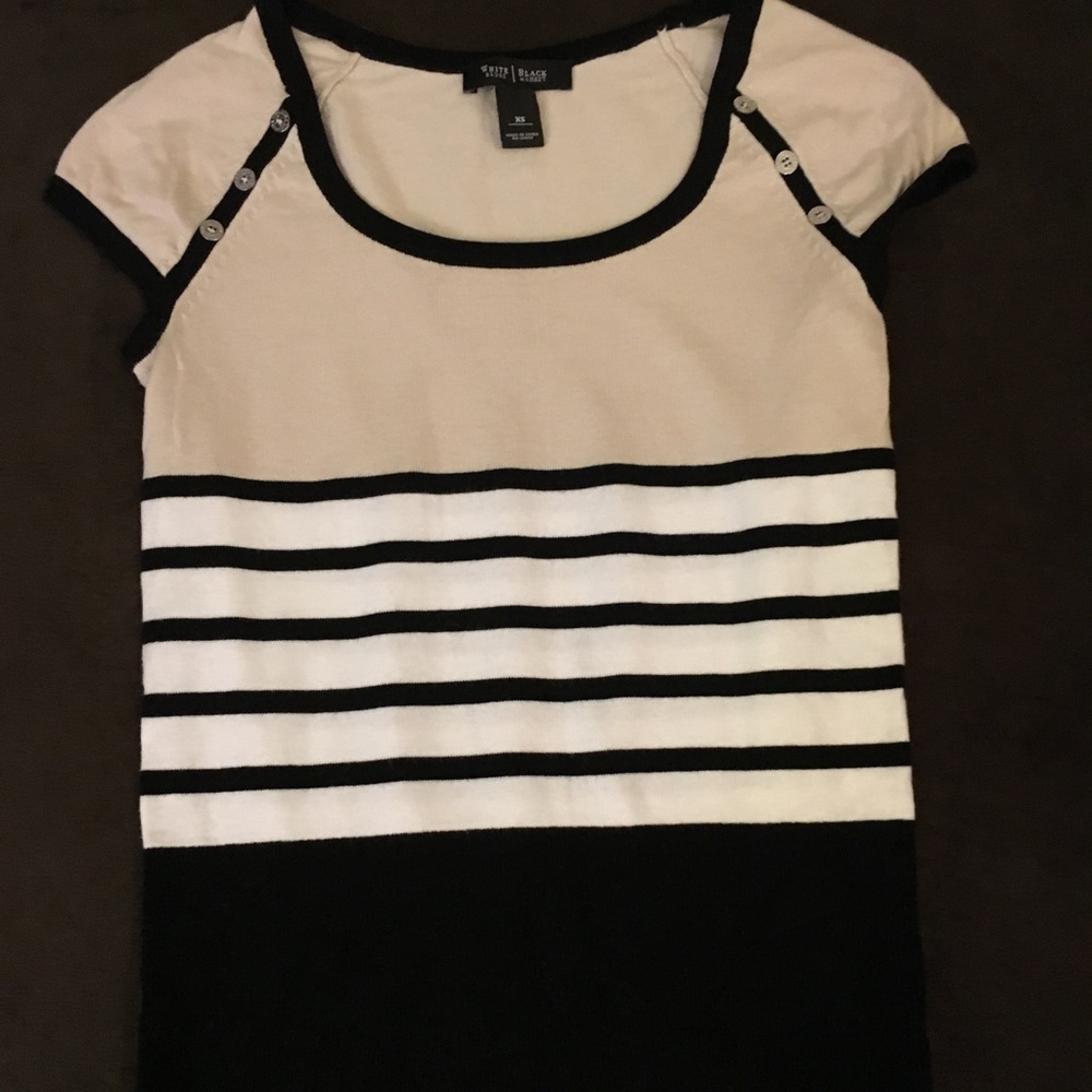White House Black Market tan striped sweater XS