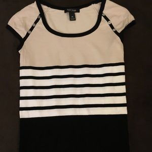 White House Black Market tan striped sweater XS