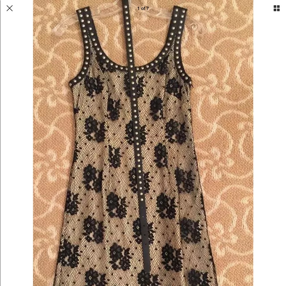 VINTAGE MOSCHINO CHEAP & CHIC BLACK LACE DRESS 38 DOLCE JACKET LOOKS AMAZING