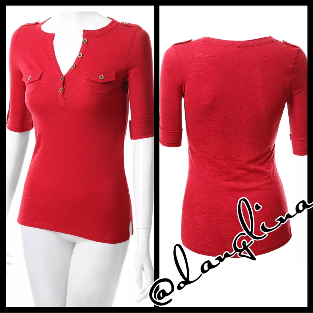 SALE!! Buttoned 3/4 sleeve top