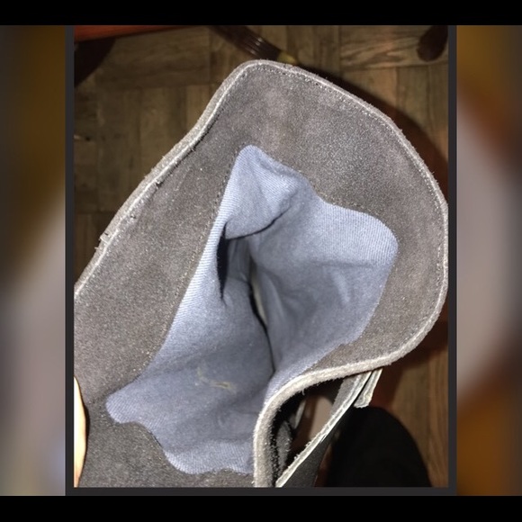 Designer Black Suede Flat Boots - Picture 8 of 8