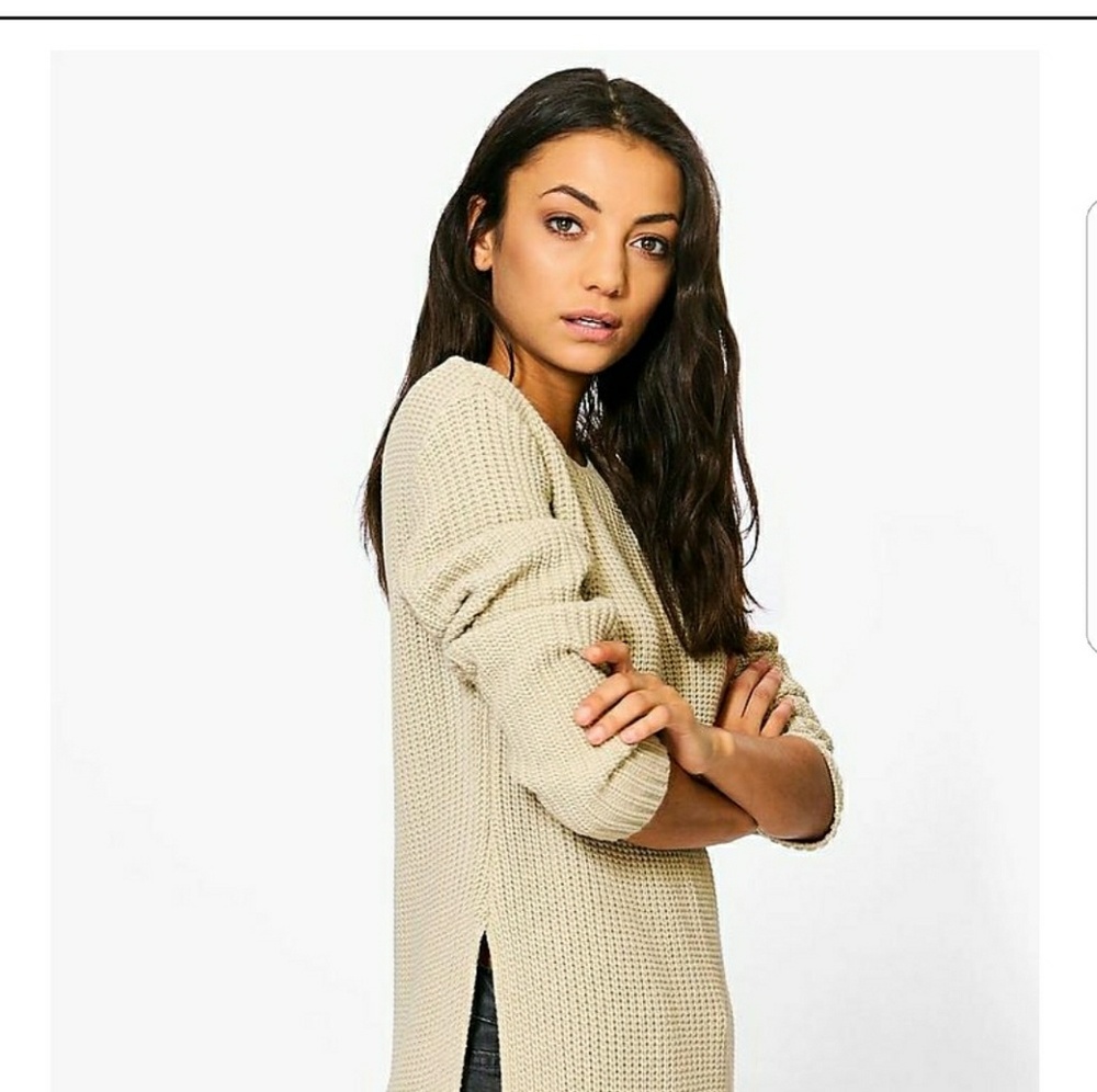 Boohoo Tall Sara Split Side Longline Jumper