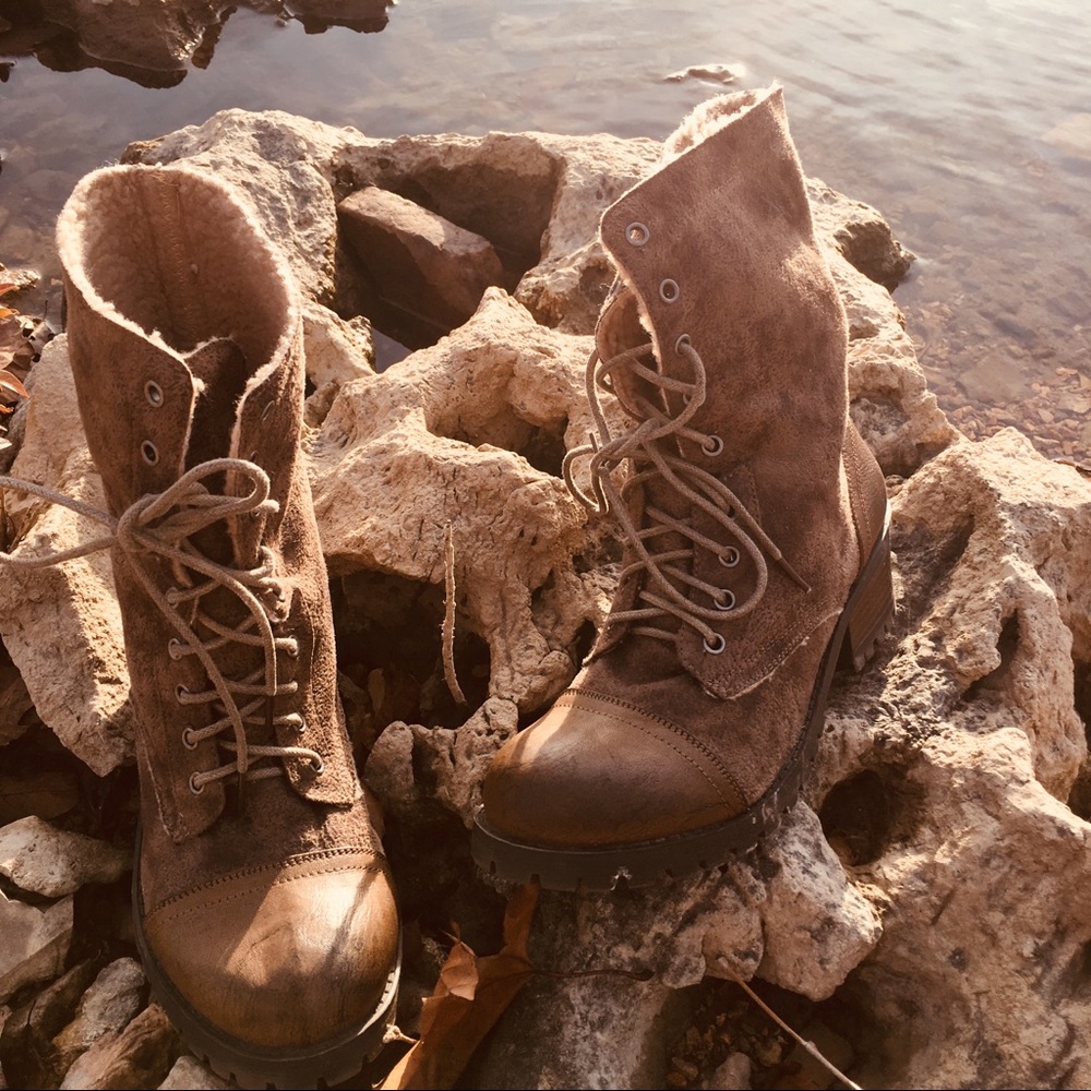 Lace Up, Ankle Boots with cozy fleece lining ...