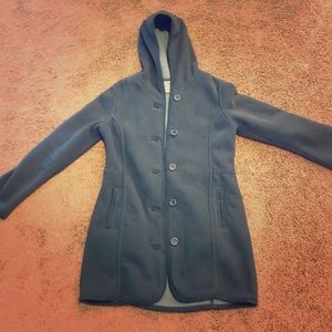 L.L. Bean Kingfield hooded fleece coat EUC size S