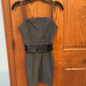 GUESS gray pocket dress with studded belt