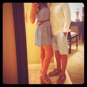 Short Navy & Cream Dress from Francesca’s