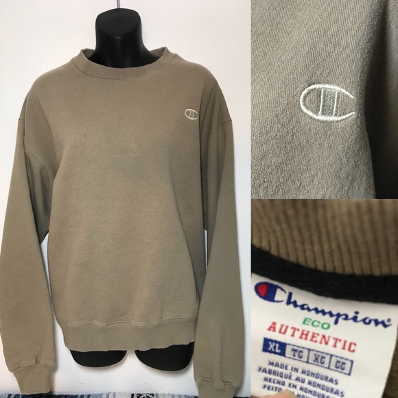 champion crewneck tan