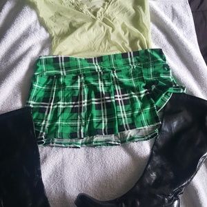 Mini skirt and see thru top combo