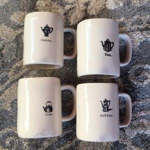 RAE DUNN ICON COLLECTION-SET OF 4 HOT DRINK MUGS