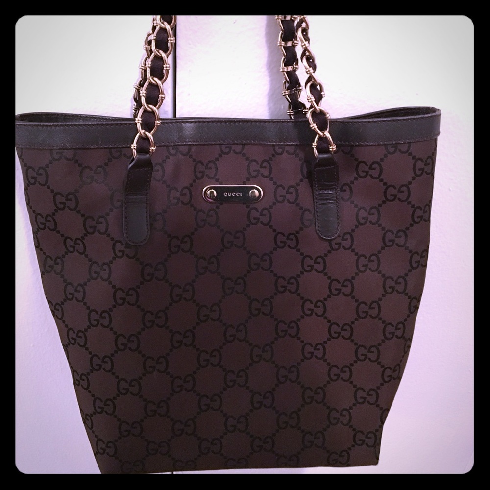 Gucci Shoulder bag leather trim barely worn