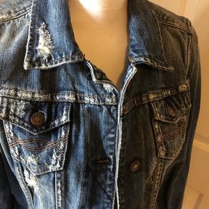 Abercrombie and Fitch Distressed Jean Jacket L